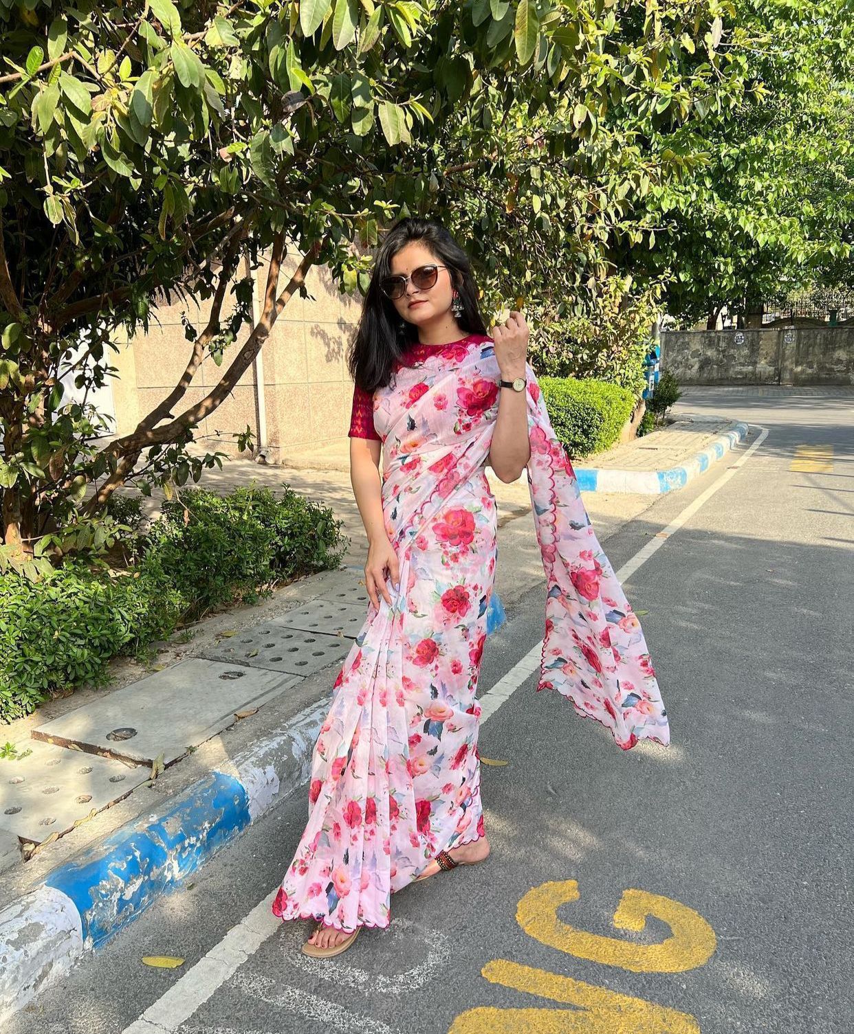 VK 4104 Organza Printed Sarees Wholesale Market In Surat With Price